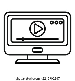 Video player icon outline vector. Camera press. Reportage tv