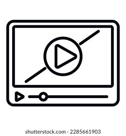 Video player icon outline vector. Web interface. Time address