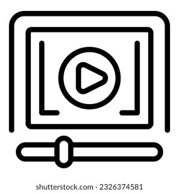 Video player icon outline vector. Library education. Movie film