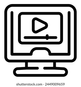 Video player icon outline vector. Model ecommerce plan. Price charge
