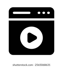 A video player icon representing media, content streaming, or playback