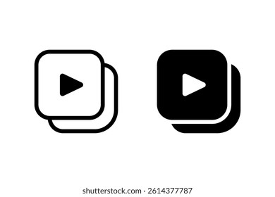 Video player icon set. ideal for use in user interfaces, web design, and graphic design projects.