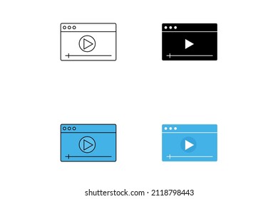 video player icon set illustration vector