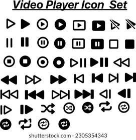 Juego de iconos de reproductor de vídeo