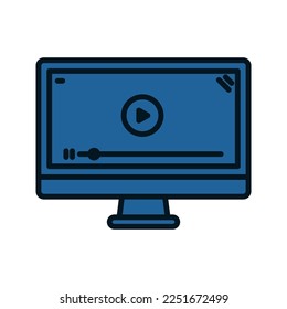 Video player icon. sign for mobile concept and web design. vector illustration