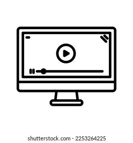 Video player icon. sign for mobile concept and web design. vector illustration