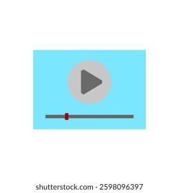 Video player icon, simple flat style, logo template sign symbol vector illustration pictogram, for ui or ux isolated on white for mobile app, editable