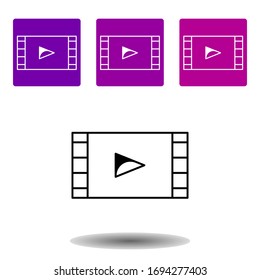 Video Player icon. Simple outline vector of Media set for UI and UX, website or mobile application