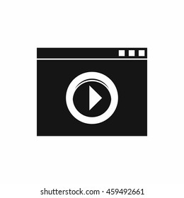 Video player icon in simple style isolated on white background. Movies symbol