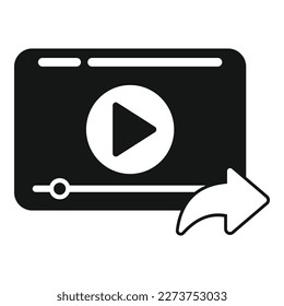 Video player icon simple vector. Chart graphic. Data document