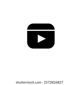 Video player icon simple vector, black filled, device icon. Simple and minimalist vector icon