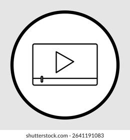 Video player icon, smart arts for ux ui, new modern icon, editable icon for project, vector illustration file, popular icon isolated.