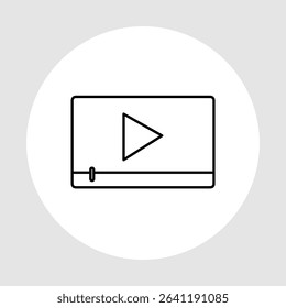 Video player icon, smart arts for ux ui, new modern icon, editable icon for project, vector illustration file, popular icon isolated.