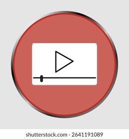 Video player icon, smart arts for ux ui, new modern icon, editable icon for project, vector illustration file, popular icon isolated.
