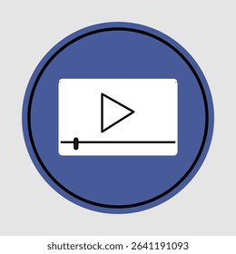Video player icon, smart arts for ux ui, new modern icon, editable icon for project, vector illustration file, popular icon isolated.