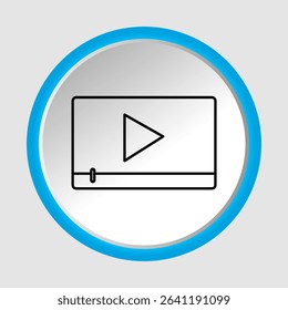 Video player icon, smart arts for ux ui, new modern icon, editable icon for project, vector illustration file, popular icon isolated.