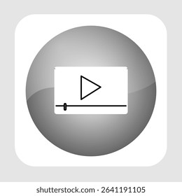 Video player icon, smart arts for ux ui, new modern icon, editable icon for project, vector illustration file, popular icon isolated.