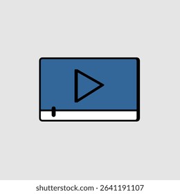Video player icon, smart arts for ux ui, new modern icon, editable icon for project, vector illustration file, popular icon isolated.
