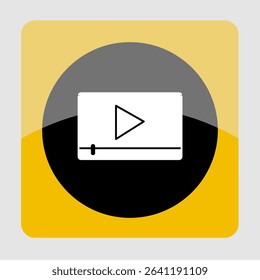 Video player icon, smart arts for ux ui, new modern icon, editable icon for project, vector illustration file, popular icon isolated.