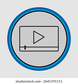 Video player icon, smart arts for ux ui, new modern icon, editable icon for project, vector illustration file, popular icon isolated.