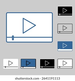 Video player icon, smart arts for ux ui, new modern icon, editable icon for project, vector illustration file, popular icon isolated.