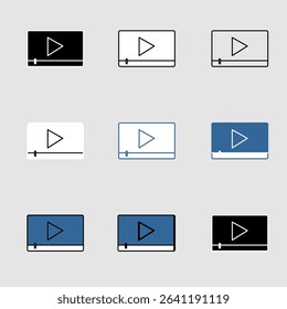 Video player icon, smart arts for ux ui, new modern icon, editable icon for project, vector illustration file, popular icon isolated.