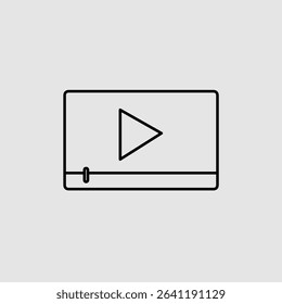 Video player icon, smart arts for ux ui, new modern icon, editable icon for project, vector illustration file, popular icon isolated.