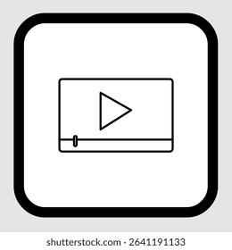Video player icon, smart arts for ux ui, new modern icon, editable icon for project, vector illustration file, popular icon isolated.