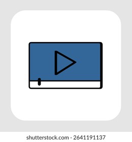 Video player icon, smart arts for ux ui, new modern icon, editable icon for project, vector illustration file, popular icon isolated.