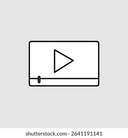 Video player icon, smart arts for ux ui, new modern icon, editable icon for project, vector illustration file, popular icon isolated.