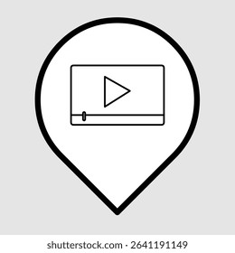 Video player icon, smart arts for ux ui, new modern icon, editable icon for project, vector illustration file, popular icon isolated.