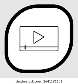 Video player icon, smart arts for ux ui, new modern icon, editable icon for project, vector illustration file, popular icon isolated.