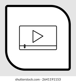 Video player icon, smart arts for ux ui, new modern icon, editable icon for project, vector illustration file, popular icon isolated.