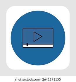 Video player icon, smart arts for ux ui, new modern icon, editable icon for project, vector illustration file, popular icon isolated.