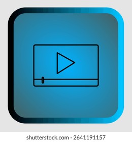 Video player icon, smart arts for ux ui, new modern icon, editable icon for project, vector illustration file, popular icon isolated.