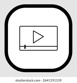 Video player icon, smart arts for ux ui, new modern icon, editable icon for project, vector illustration file, popular icon isolated.