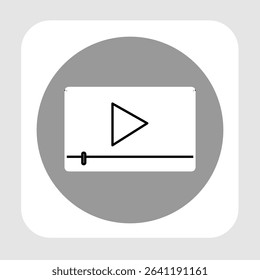 Video player icon, smart arts for ux ui, new modern icon, editable icon for project, vector illustration file, popular icon isolated.
