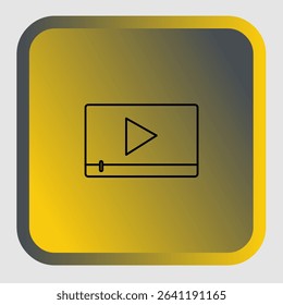 Video player icon, smart arts for ux ui, new modern icon, editable icon for project, vector illustration file, popular icon isolated.