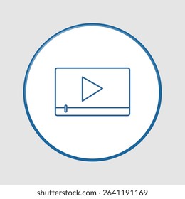 Video player icon, smart arts for ux ui, new modern icon, editable icon for project, vector illustration file, popular icon isolated.