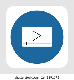 Video player icon, smart arts for ux ui, new modern icon, editable icon for project, vector illustration file, popular icon isolated.