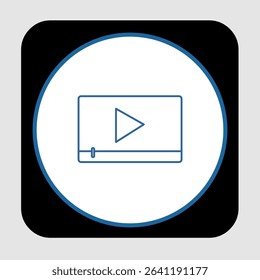 Video player icon, smart arts for ux ui, new modern icon, editable icon for project, vector illustration file, popular icon isolated.