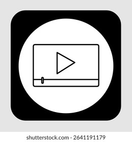 Video player icon, smart arts for ux ui, new modern icon, editable icon for project, vector illustration file, popular icon isolated.