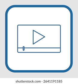 Video player icon, smart arts for ux ui, new modern icon, editable icon for project, vector illustration file, popular icon isolated.