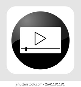 Video player icon, smart arts for ux ui, new modern icon, editable icon for project, vector illustration file, popular icon isolated.