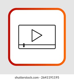 Video player icon, smart arts for ux ui, new modern icon, editable icon for project, vector illustration file, popular icon isolated.