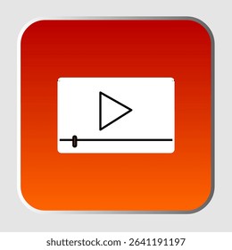 Video player icon, smart arts for ux ui, new modern icon, editable icon for project, vector illustration file, popular icon isolated.