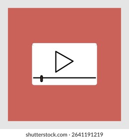 Video player icon, smart arts for ux ui, new modern icon, editable icon for project, vector illustration file, popular icon isolated.