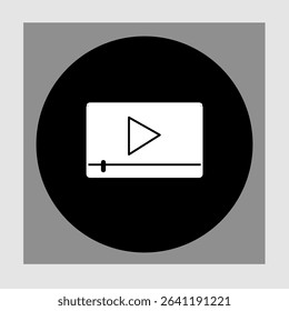 Video player icon, smart arts for ux ui, new modern icon, editable icon for project, vector illustration file, popular icon isolated.