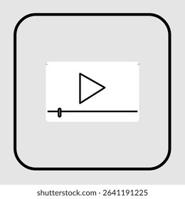 Video player icon, smart arts for ux ui, new modern icon, editable icon for project, vector illustration file, popular icon isolated.