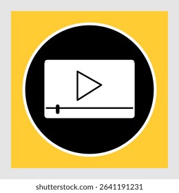 Video player icon, smart arts for ux ui, new modern icon, editable icon for project, vector illustration file, popular icon isolated.